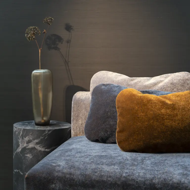 Mohair upholstery on lounge seating in a hospitality setting